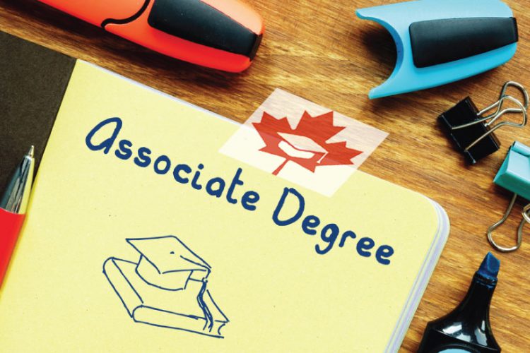 accossiate degree courses to study in canada