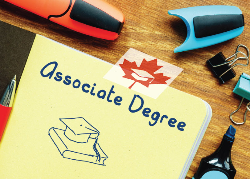 accossiate degree courses to study in canada