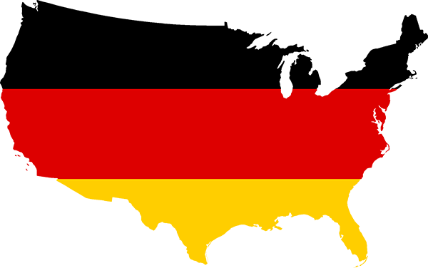 Flag Map of the United States Germany