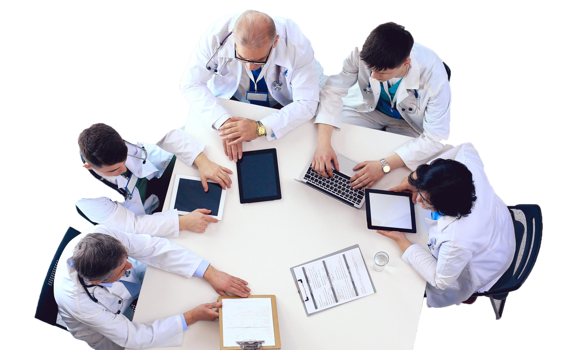 medical team sitting discussing table top view 358354 8390